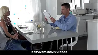 PervMom - Mature Milf (Olivia Blu) Rubs Stepsons Cock